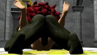 Link got fucked hard by the troll king in a hentai-style porno.