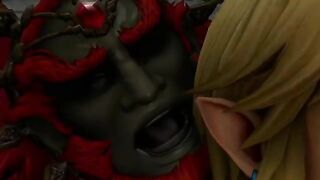 Link got fucked hard by the troll king in a hentai-style porno.