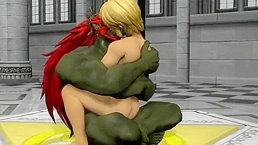 Link got fucked hard by the troll king in a hentai-style porno.