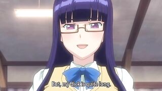 Hentai video - Futa schoolgirl shoots massive load after blowjob with new girl.