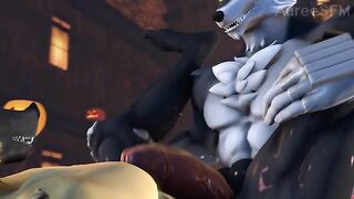 Werewolf fucks gay vampire dogman in ass. #Hentai