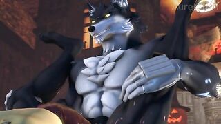 Werewolf fucks gay vampire dogman in ass. #Hentai