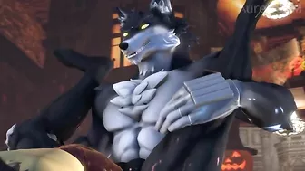 Werewolf fucks gay vampire dogman in ass. #Hentai