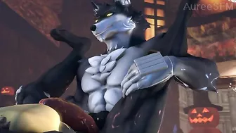 Werewolf fucks gay vampire dogman in ass. #Hentai