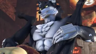 Werewolf fucks gay vampire dogman in ass. #Hentai