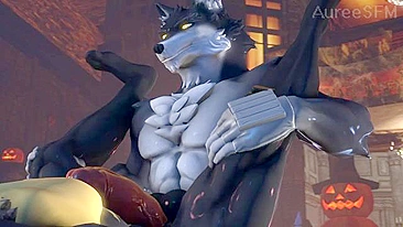 Werewolf fucks gay vampire dogman in ass. #Hentai