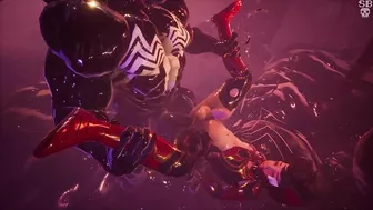 Spider-Man is anally penetrated by Venom in a 3D cartoon hentai animation.