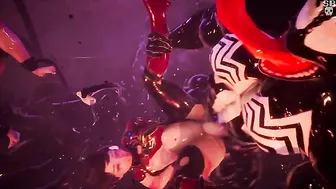 Spider-Man is anally penetrated by Venom in a 3D cartoon hentai animation.