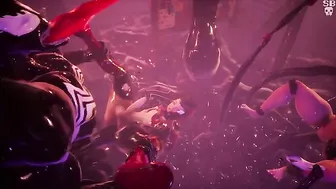 Spider-Man is anally penetrated by Venom in a 3D cartoon hentai animation.