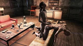 Hancock from Fallout 4 gets an anal creampie from a zombified Trixy with hentai appeal.