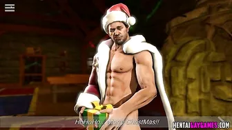 Santa gets fucked by a muscular gay elf in hentai porn.