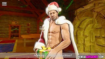 Santa gets fucked by a muscular gay elf in hentai porn.