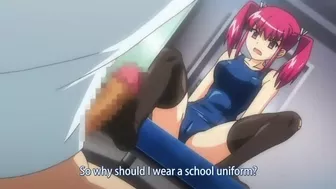 Hentai schoolgirl teases with foot until orgasm.