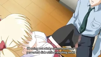 Hentai schoolgirl teases with foot until orgasm.