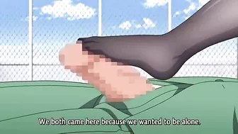 Hentai schoolgirl teases with foot until orgasm.