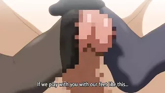 Hentai schoolgirl teases with foot until orgasm.