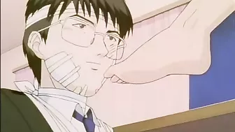 Hentai schoolgirl teases with foot until orgasm.