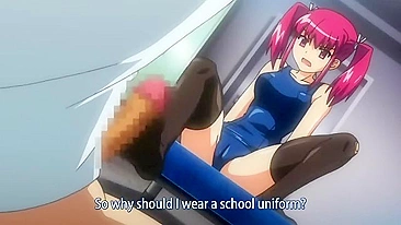 Hentai schoolgirl teases with foot until orgasm. AREA51.PORN