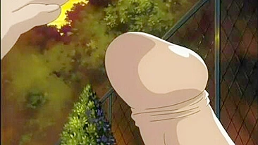 Hentai schoolgirl teases with foot until orgasm.