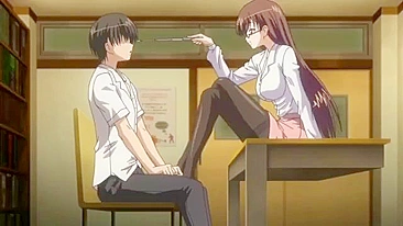 Hentai schoolgirl teases with foot until orgasm.