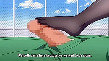 Hentai schoolgirl teases with foot until orgasm.