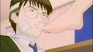 Hentai schoolgirl teases with foot until orgasm.