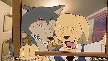 Wolf Legoshi fucks Jack in a gay, furry canine anal scene. #Hentai