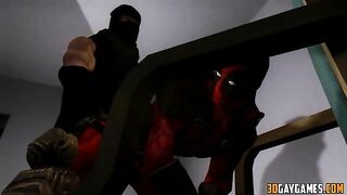 Hentai gay superhero orgy with Deadpool and various heroes in a 1-sentence summary.