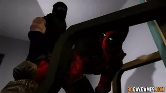 Hentai gay superhero orgy with Deadpool and various heroes in a 1-sentence summary.