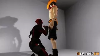 Hentai gay superhero orgy with Deadpool and various heroes in a 1-sentence summary.