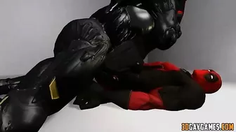 Hentai gay superhero orgy with Deadpool and various heroes in a 1-sentence summary.