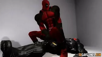 Hentai gay superhero orgy with Deadpool and various heroes in a 1-sentence summary.