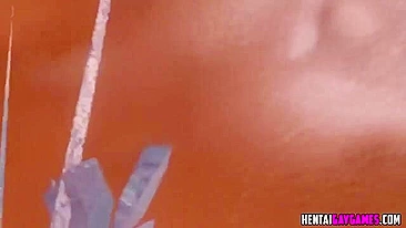 Hentai muscular Asian men engage in anal play with sex toys.