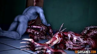 Hentai gay zombie sex scene with a 3D animation style and an intense atmosphere.