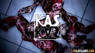 Hentai gay zombie sex scene with a 3D animation style and an intense atmosphere.