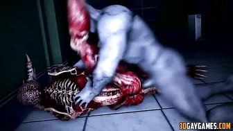 Hentai gay zombie sex scene with a 3D animation style and an intense atmosphere.