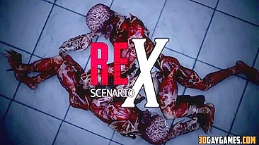 Hentai gay zombie sex scene with a 3D animation style and an intense atmosphere.