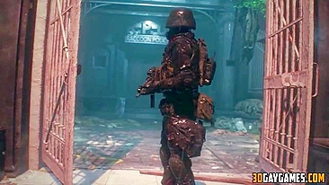 Hentai gay zombie sex scene with a 3D animation style and an intense atmosphere.