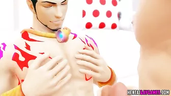 Sexy hentai superheroes have a wild ride in their sports car.