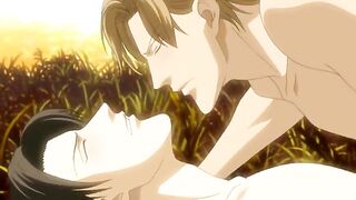 Hentai gay samurais making passionate love in a winter cicada forest.