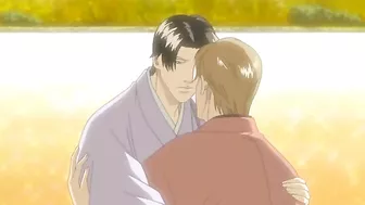 Hentai gay samurais making passionate love in a winter cicada forest.