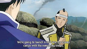 Hentai gay samurais making passionate love in a winter cicada forest.