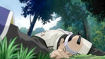 Hentai gay samurais making passionate love in a winter cicada forest.