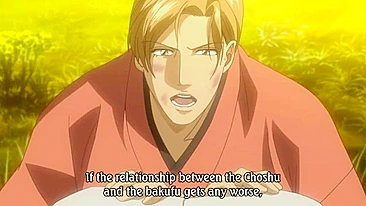 Hentai gay samurais making passionate love in a winter cicada forest.