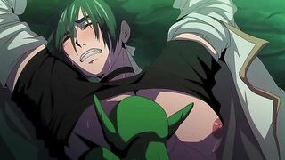 Gay soldiers in hentai porn have hot anal sex outside.