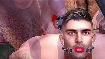 Hentai gay 3D porn gangbang filmed at Rage on SL.