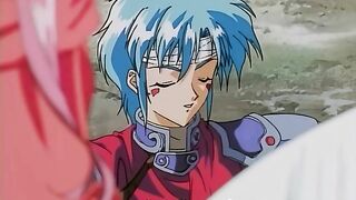 Hentai video - Futanari threesome with a hero licking a queen's pussy.