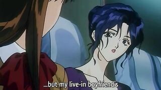 Hentai video - Futanari threesome with a hero licking a queen's pussy.
