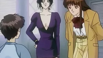 Hentai video - Futanari threesome with a hero licking a queen's pussy.