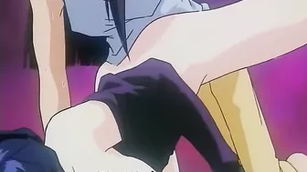 Hentai video - Futanari threesome with a hero licking a queen's pussy.